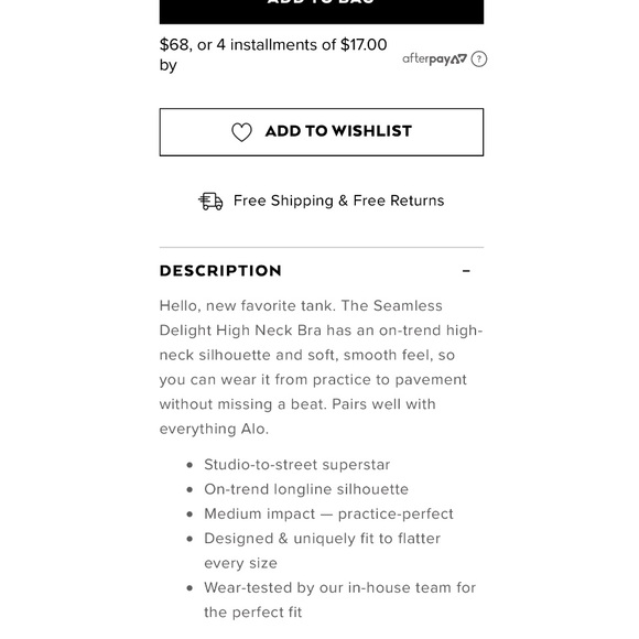 Alo Yoga Seamless Delight High Neck Bra - Picture 5 of 6